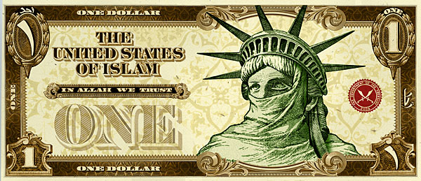moneyart by Stephen Barnwell United States of Islam $6 Caliphate B note